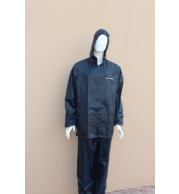 Rain Suit Light Weight 7810HV Blue - 170T Polyester Coated PVC Waterproof Rain Suit with Collar Hidden Hood, Reflective Tape, Jacket and Pant Set, Available M-2XL, Durable Rain Protection